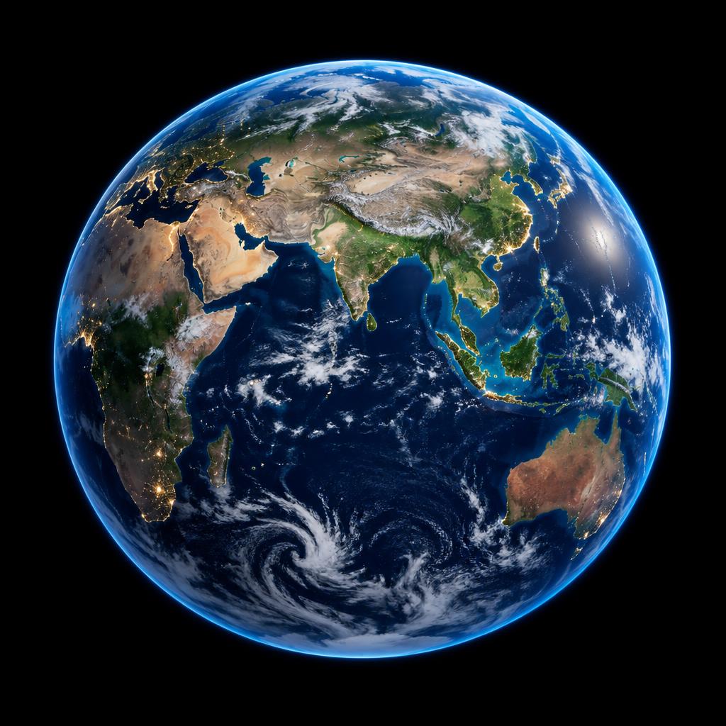Earth globe clock face